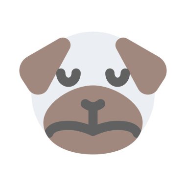 Üzgün surat pug dog gözleri kapalı emoji