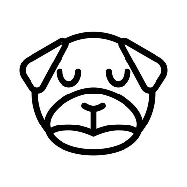 Üzgün surat pug dog gözleri kapalı emoji