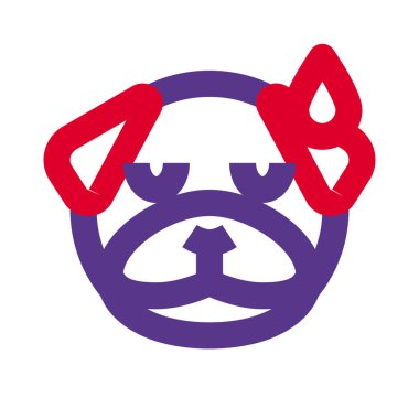 Pug dog soğuk terle yorgun yüz ifadesi