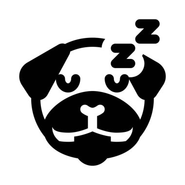 Uyuyan pug dog emoticon resimli temsili kuryede paylaşıldı