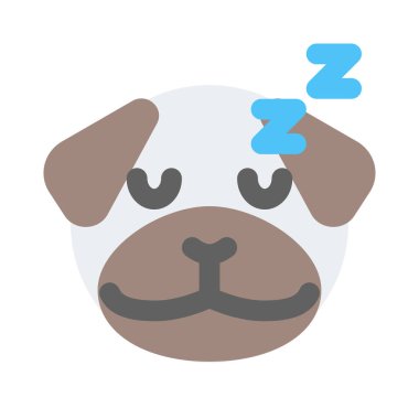 Uyuyan pug dog emoticon resimli temsili kuryede paylaşıldı