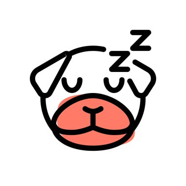 Uyuyan pug dog emoticon resimli temsili kuryede paylaşıldı