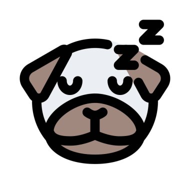 Uyuyan pug dog emoticon resimli temsili kuryede paylaşıldı