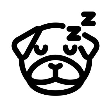Uyuyan pug dog emoticon resimli temsili kuryede paylaşıldı