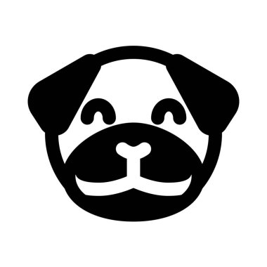 Mutlu gülümseyen köpek suratı, gözleri kapalı emoji.