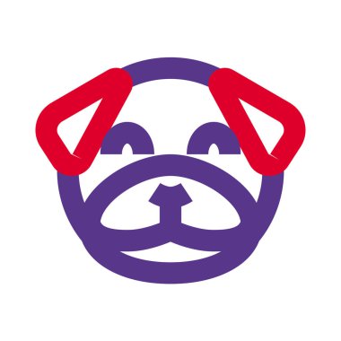 Mutlu gülümseyen köpek suratı, gözleri kapalı emoji.