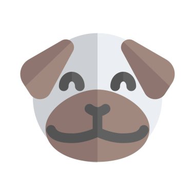 Mutlu gülümseyen köpek suratı, gözleri kapalı emoji.
