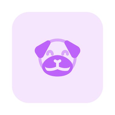 Mutlu gülümseyen köpek suratı, gözleri kapalı emoji.