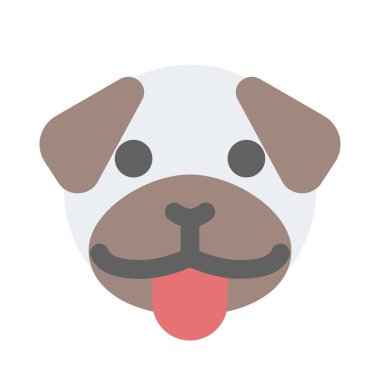 pug dog dili sıkışmış emoji, alaycı ve komik