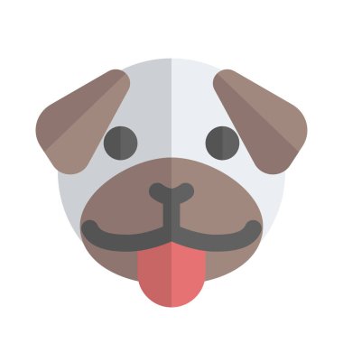 pug dog dili sıkışmış emoji, alaycı ve komik