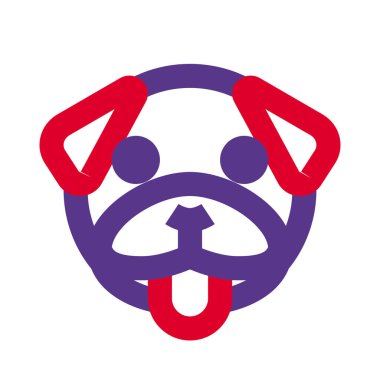 pug dog dili sıkışmış emoji, alaycı ve komik