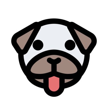 pug dog dili sıkışmış emoji, alaycı ve komik