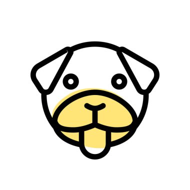 pug dog dili sıkışmış emoji, alaycı ve komik