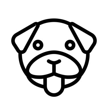 pug dog dili sıkışmış emoji, alaycı ve komik