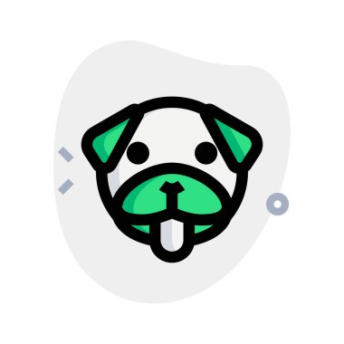 pug dog dili sıkışmış emoji, alaycı ve komik