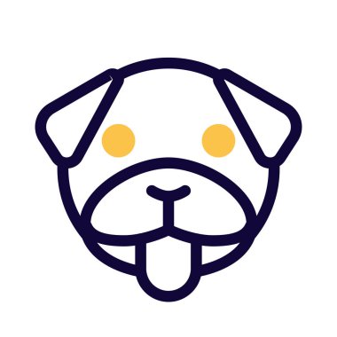 pug dog dili sıkışmış emoji, alaycı ve komik