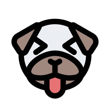 pug dog ineği ve dil sürçmesi yüz ifadesi