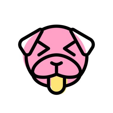 pug dog ineği ve dil sürçmesi yüz ifadesi