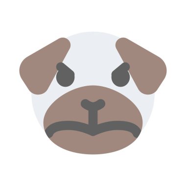 Kızgın suratlı ve kaşlarını kaldırmış köpek emojisi.