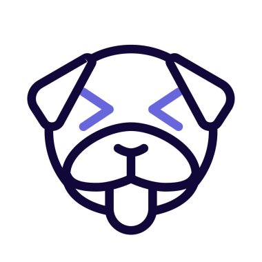 pug dog ineği ve dil sürçmesi yüz ifadesi