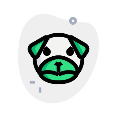 Kızgın suratlı ve kaşlarını kaldırmış köpek emojisi.