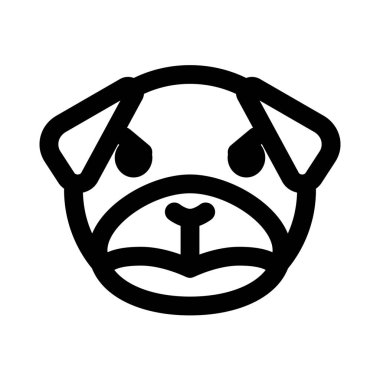 Kızgın suratlı ve kaşlarını kaldırmış köpek emojisi.