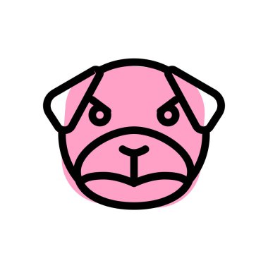 Kızgın suratlı ve kaşlarını kaldırmış köpek emojisi.