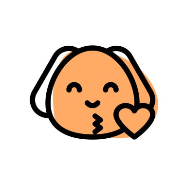 İnternette paylaşılan kalple üfleyen köpek emojisi.