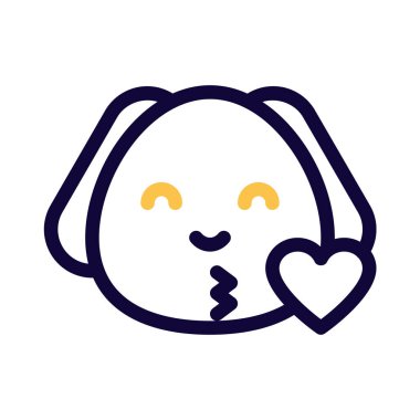 İnternette paylaşılan kalple üfleyen köpek emojisi.