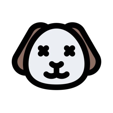 Yavru köpek nötr sahnede şaşı gözlerle