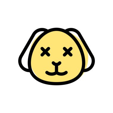 Yavru köpek nötr sahnede şaşı gözlerle