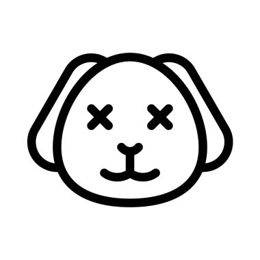 Yavru köpek nötr sahnede şaşı gözlerle