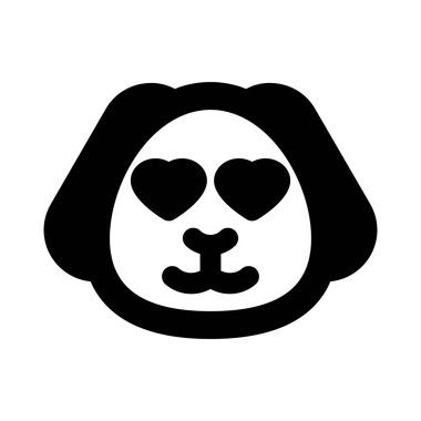 Âşık gözlü, mutlu, romantik köpek yavrusu.