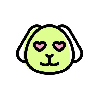 Âşık gözlü, mutlu, romantik köpek yavrusu.