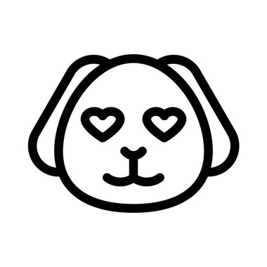 Âşık gözlü, mutlu, romantik köpek yavrusu.