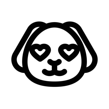 Âşık gözlü, mutlu, romantik köpek yavrusu.