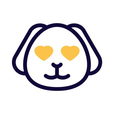 Âşık gözlü, mutlu, romantik köpek yavrusu.