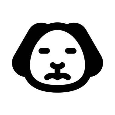 Üzgün surat köpek yavrusu, gözleri kapalı emoji.