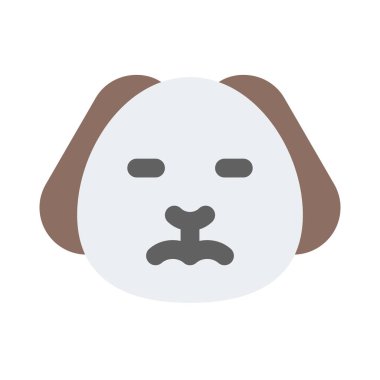 Üzgün surat köpek yavrusu, gözleri kapalı emoji.