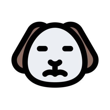 Üzgün surat köpek yavrusu, gözleri kapalı emoji.