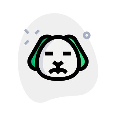 Üzgün surat köpek yavrusu, gözleri kapalı emoji.