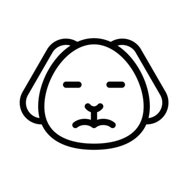 Üzgün surat köpek yavrusu, gözleri kapalı emoji.