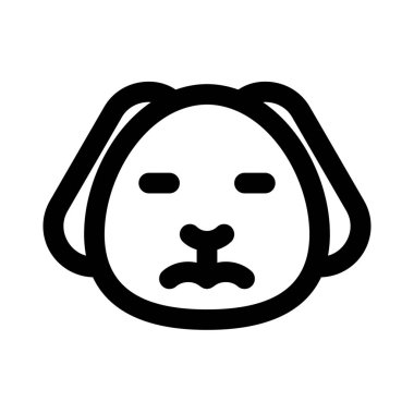 Üzgün surat köpek yavrusu, gözleri kapalı emoji.