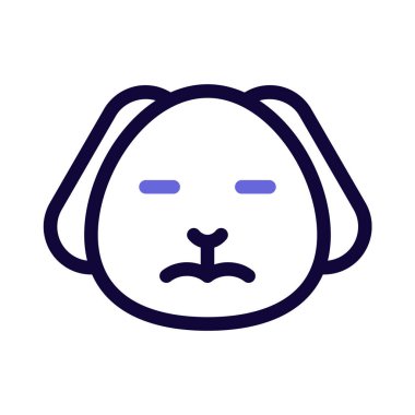 Üzgün surat köpek yavrusu, gözleri kapalı emoji.