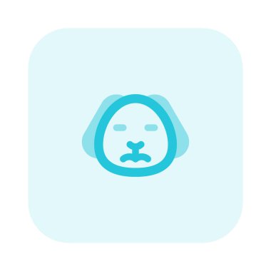 Üzgün surat köpek yavrusu, gözleri kapalı emoji.