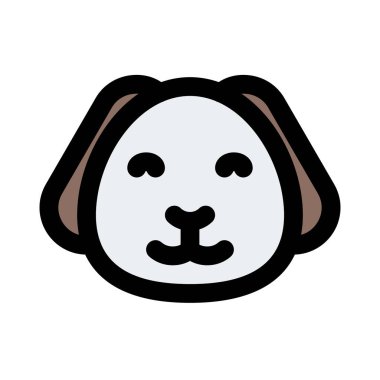 Mutlu gülümseyen köpek yüzlü, gözleri kapalı.