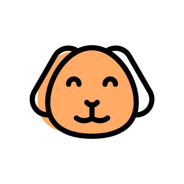 Mutlu gülümseyen köpek yüzlü, gözleri kapalı.