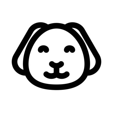 Mutlu gülümseyen köpek yüzlü, gözleri kapalı.