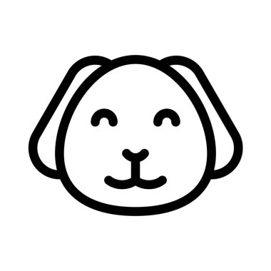 Mutlu gülümseyen köpek yüzlü, gözleri kapalı.