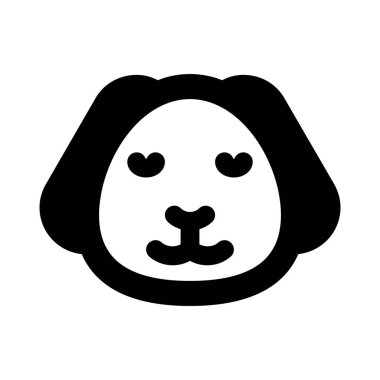 Gözleri kapalı gülümseyen köpek yavrusu ifadesi.